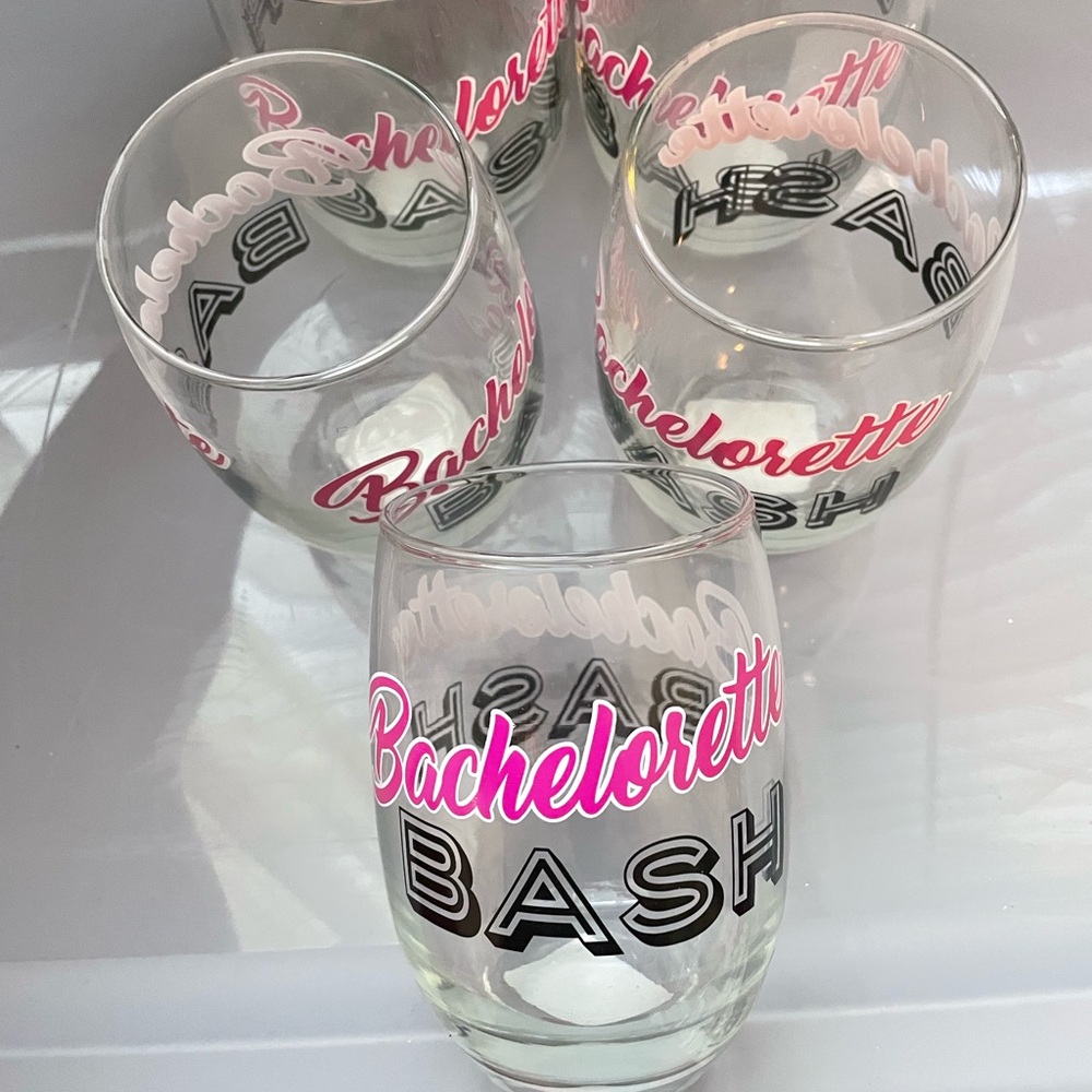 Bachelorette Bash Stemless Wine Glasses
